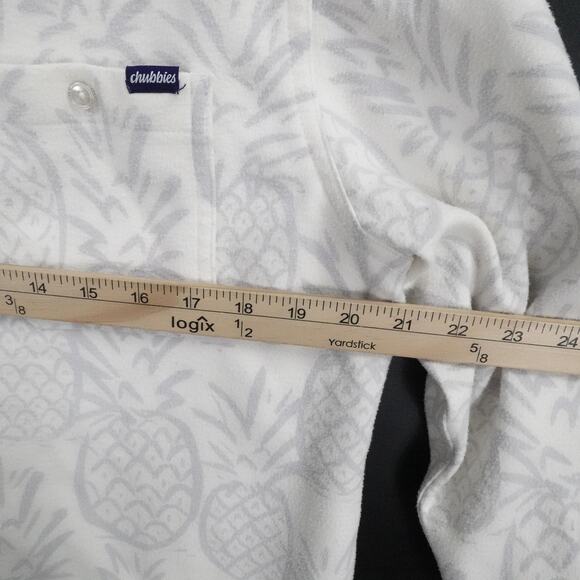 Chubbies‎ Shirt Mens Medium White Gray Pineapple Button Up Long Sleeve Flannel - Picture 7 of 14